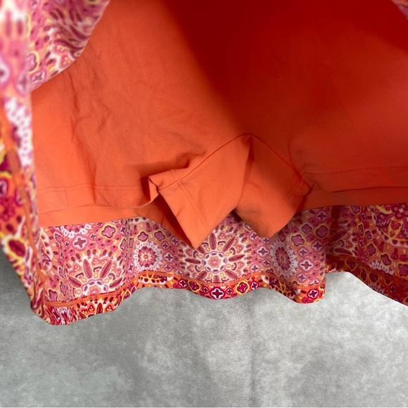 Coolibar Coastal Convertible Swim Shirt & Sandbar Swim Skort Set In Orange Size - Picture 3 of 7